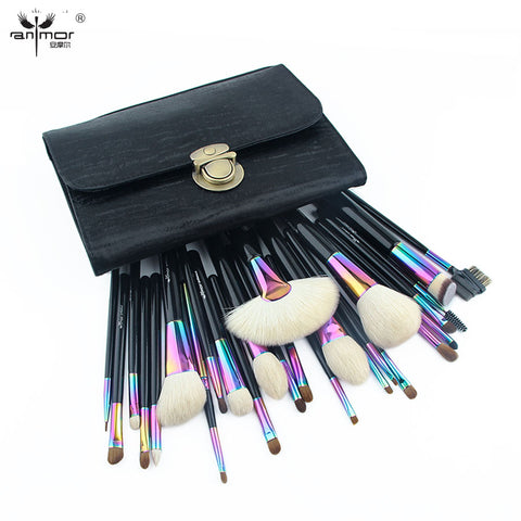 Large Makeup Brush Set/  Natural Hair
