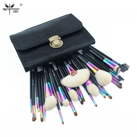 Large Makeup Brush Set/  Natural Hair