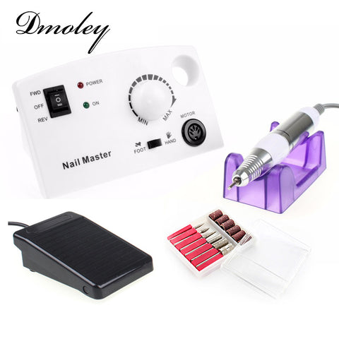 Dmoley Electric Nail Drill Machine Pro White Black Diamond Shape Nail Drill File Machine Maniure Pedicure Drill Kits Nail Tools