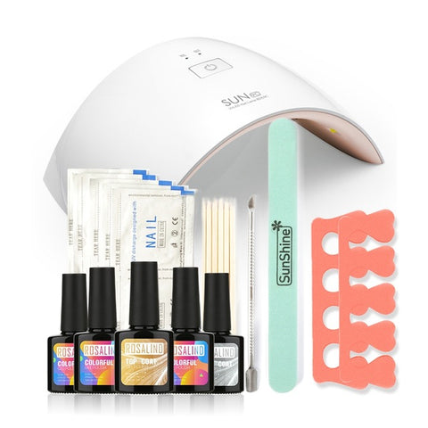 Rosalind New Arrival 10ML UV Gel Kit Soak-off Gel Polish Gel Nail Kit Nail Art Tools Sets Kits SUN9C Manicure Set