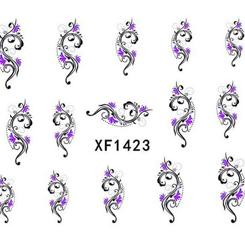 Water Transfer Slide Decal Sticker Nail Art Tips Toe Decoration XF1423