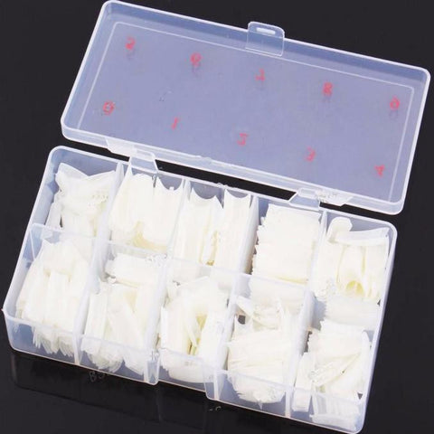 Box 500Pcs Clear White Natural French False Acrylic Nail Art Tips UV Gel DIY