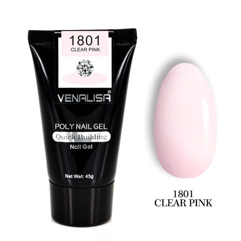 VENALISA Crystal Poly Gel Transparent Clear Pink Camouflage Colors Fiber Glass Hard Jelly Quick Building Nail Extend Poly Gel