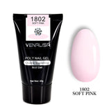 VENALISA Crystal Poly Gel Transparent Clear Pink Camouflage Colors Fiber Glass Hard Jelly Quick Building Nail Extend Poly Gel