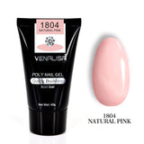 VENALISA Crystal Poly Gel Transparent Clear Pink Camouflage Colors Fiber Glass Hard Jelly Quick Building Nail Extend Poly Gel