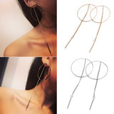 Big Circles Earrings Charms Long Chain Tassel Drop Dangle Earring