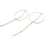Big Circles Earrings Charms Long Chain Tassel Drop Dangle Earring