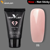 VENALISA Crystal Poly Gel Transparent Clear Pink Camouflage Colors Fiber Glass Hard Jelly Quick Building Nail Extend Poly Gel