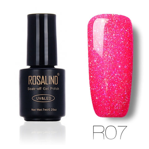 ROSALIND Gel 1S 7ML Nail Polish Rainbow Shimmer R01-29 Nail Art UV LED Manicure Semi Permanent Lucky Soak Off gel lacquer