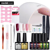 Modelones SUN9C Led Lamp Nail Art Kits Soak Off UV Gel Polish Manicure Set