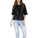 Women's Sequined Solid Top