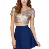 Women's Sequined Crop Top
