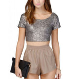 Women's Sequined Crop Top