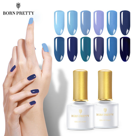 BORN PRETTY Jazz Blue Gel Series Pure Color Nail Gel Polish 6ml Purple Soak Off UV Lacquer Varnish
