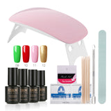 ROSALIND 12Pcs/Lot SUNmini UV Lamp Beigner Practice Nail Art Tools DIY Nail Design UV Nail Manicure Kit Any 4 Colors Gel In Set