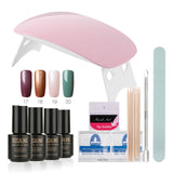 ROSALIND 12Pcs/Lot SUNmini UV Lamp Beigner Practice Nail Art Tools DIY Nail Design UV Nail Manicure Kit Any 4 Colors Gel In Set