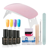 ROSALIND 12Pcs/Lot SUNmini UV Lamp Beigner Practice Nail Art Tools DIY Nail Design UV Nail Manicure Kit Any 4 Colors Gel In Set
