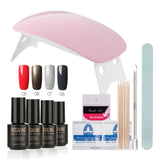 ROSALIND 12Pcs/Lot SUNmini UV Lamp Beigner Practice Nail Art Tools DIY Nail Design UV Nail Manicure Kit Any 4 Colors Gel In Set