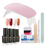 ROSALIND 12Pcs/Lot SUNmini UV Lamp Beigner Practice Nail Art Tools DIY Nail Design UV Nail Manicure Kit Any 4 Colors Gel In Set