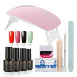 ROSALIND 12Pcs/Lot SUNmini UV Lamp Beigner Practice Nail Art Tools DIY Nail Design UV Nail Manicure Kit Any 4 Colors Gel In Set