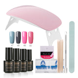 ROSALIND 12Pcs/Lot SUNmini UV Lamp Beigner Practice Nail Art Tools DIY Nail Design UV Nail Manicure Kit Any 4 Colors Gel In Set