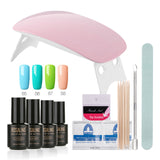 ROSALIND 12Pcs/Lot SUNmini UV Lamp Beigner Practice Nail Art Tools DIY Nail Design UV Nail Manicure Kit Any 4 Colors Gel In Set