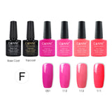 CANNI UV Gel Polish LED Gel Colors Set Nail Art Camouflage Nude Color Series Gel Nail Polish Base Top Coat Kit